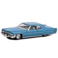 California Lowriders Blue 1972 Cadillac Coupe Devile Greenlight 1/64 Series 2