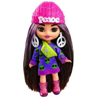 Barbie Extra Mini Minis Doll with Peace Hat 3"