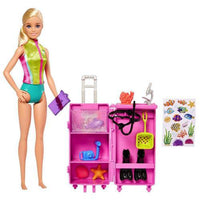 Barbie Marine Biologist Doll Blonde & Mobile Lab Playset 11"