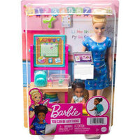 Barbie Teacher Doll (Blonde),Toddler Doll (Brunette), Accessories, 3 & Up