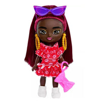 Barbie Extra Mini Minis Doll with Burgundy Hair 3"