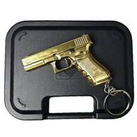 Alloy Glock G17 Shell Ejection Pistol Assembly 1:3 Scale Keychain-Gold Finnish