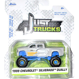 Jada Just Trucks '99 Chevy Silverado Dually Silver Diecast 1/64