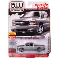 2006 Chevy Silverado SS Silver Auto World Diecast Car 1:64