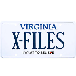 X-Files Metal Stamped Replica Prop License Plate