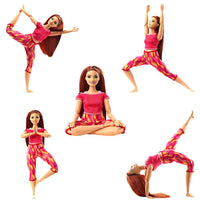 Barbie Made to Move Yoga Doll Pink Workout Clothes 10.5"