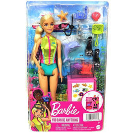 Barbie Marine Biologist Doll Blonde & Mobile Lab Playset 11"