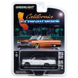 California Lowriders 1963 Chevy Impala SS White Greenlight 1/64 Series 2